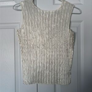 Cream Textured Tank Top